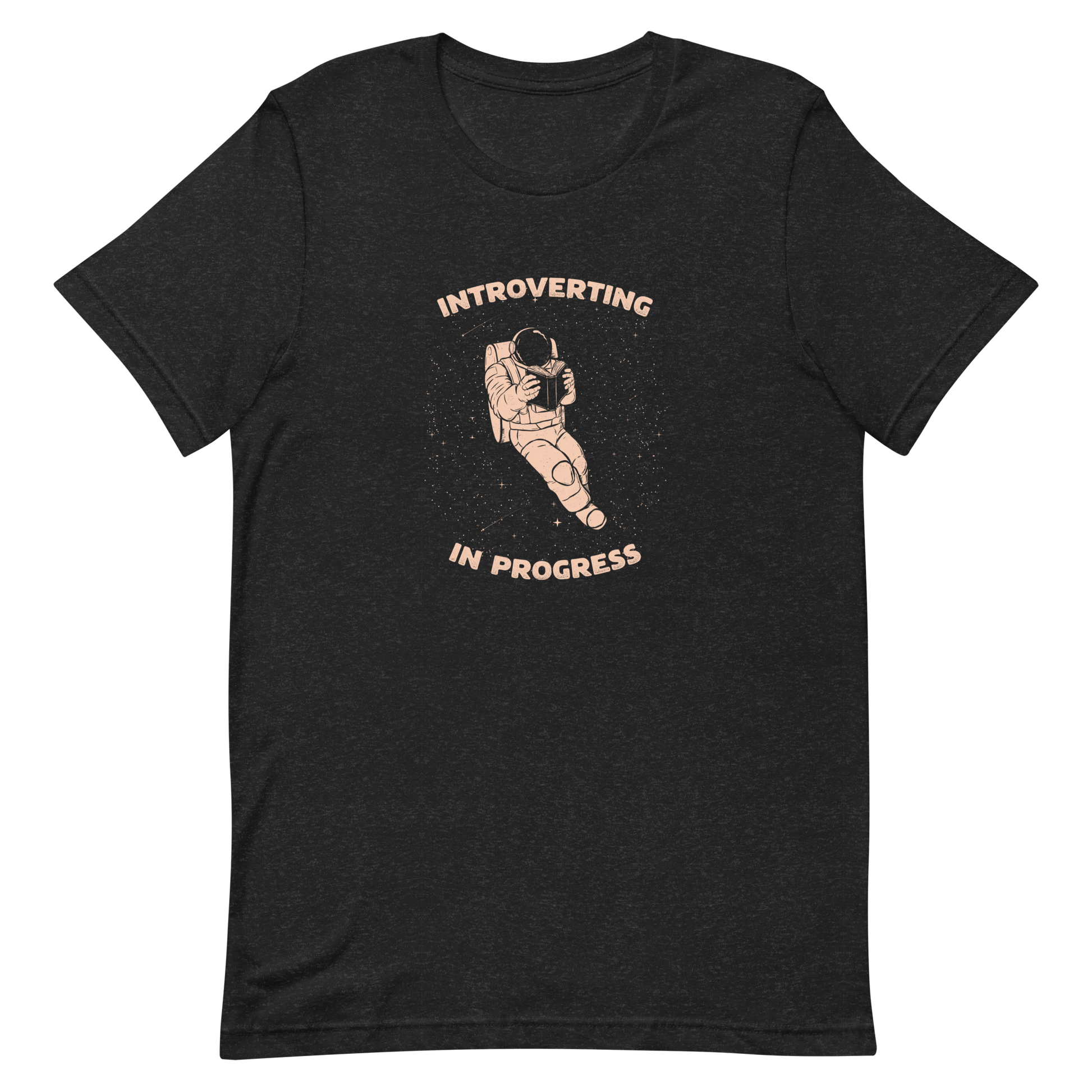 An astronaut floats in space while reading a book, surrounded by twinkling stars. The artwork represents the beauty of introspection and a quiet retreat amidst the universe. Perfect for introverts, passionate readers and dreamers who love the combination of space and tranquility.