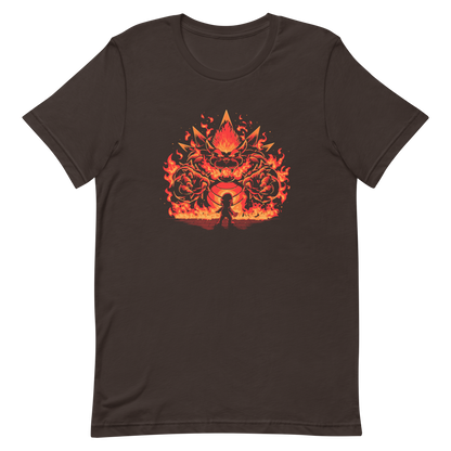 A tiny hero faces a furious, flaming boss way out of his pay grade. Explosive action, fiery humor, and a nod to those epic final battles in classic games.