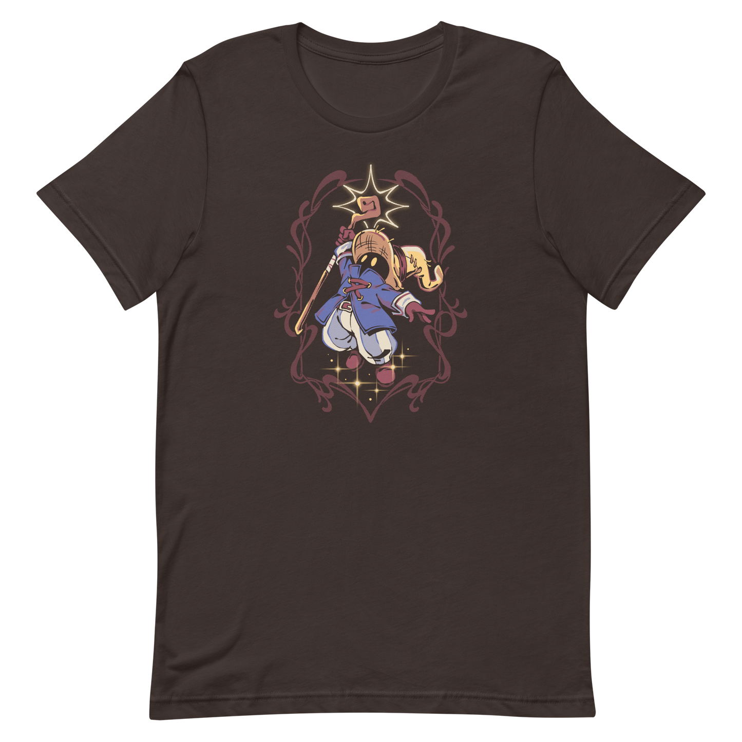 A mysterious dark mage casts a glowing spell with flair, surrounded by magical sparkles and arcane energy. A tribute to classic RPG wizards and their timeless charm.