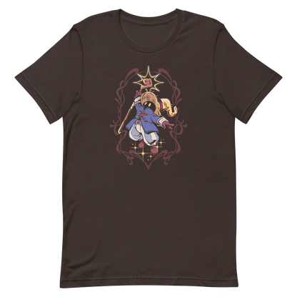 A mysterious dark mage casts a glowing spell with flair, surrounded by magical sparkles and arcane energy. A tribute to classic RPG wizards and their timeless charm.