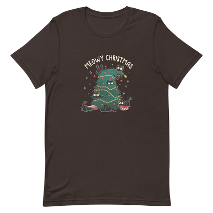 A Christmas tree full of black kittens hanging from it as if they were playing with it, an art that plays on how cats love Christmas trees. A perfect gift for anyone who loves Christmas and cats.