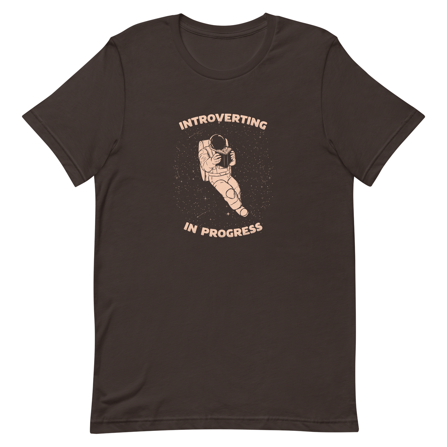 An astronaut floats in space while reading a book, surrounded by twinkling stars. The artwork represents the beauty of introspection and a quiet retreat amidst the universe. Perfect for introverts, passionate readers and dreamers who love the combination of space and tranquility.