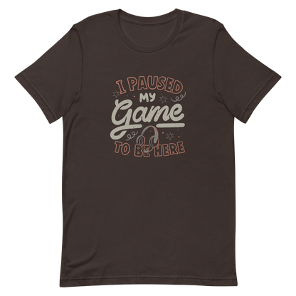 This design features the phrase “I Paused My Game To Be Here” in a bold vintage-style lettering with a headset illustration. It perfectly captures the eternal struggle between gaming and social life with a touch of humor. Ideal for gamers, streamers, and anyone who’d rather be playing.