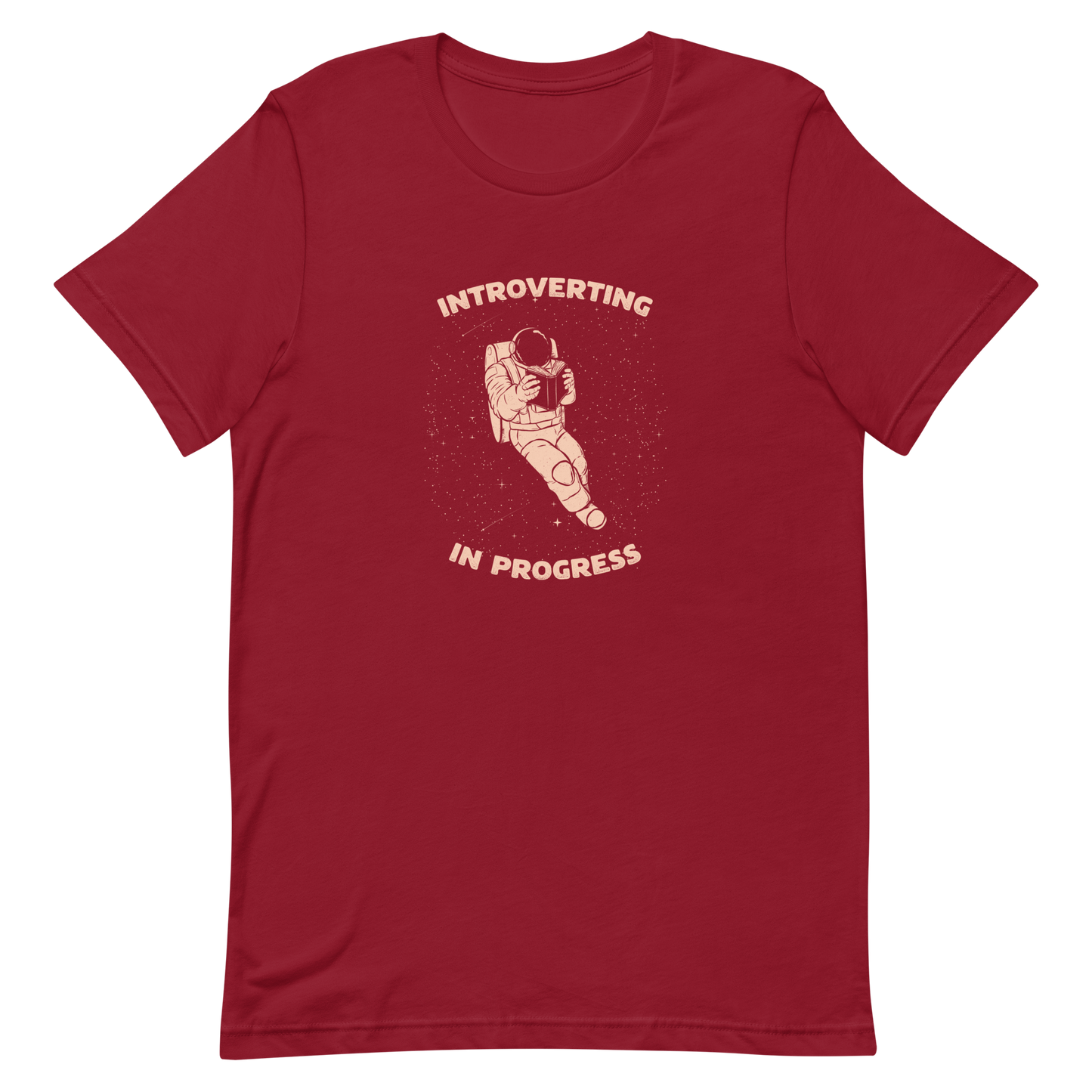 An astronaut floats in space while reading a book, surrounded by twinkling stars. The artwork represents the beauty of introspection and a quiet retreat amidst the universe. Perfect for introverts, passionate readers and dreamers who love the combination of space and tranquility.