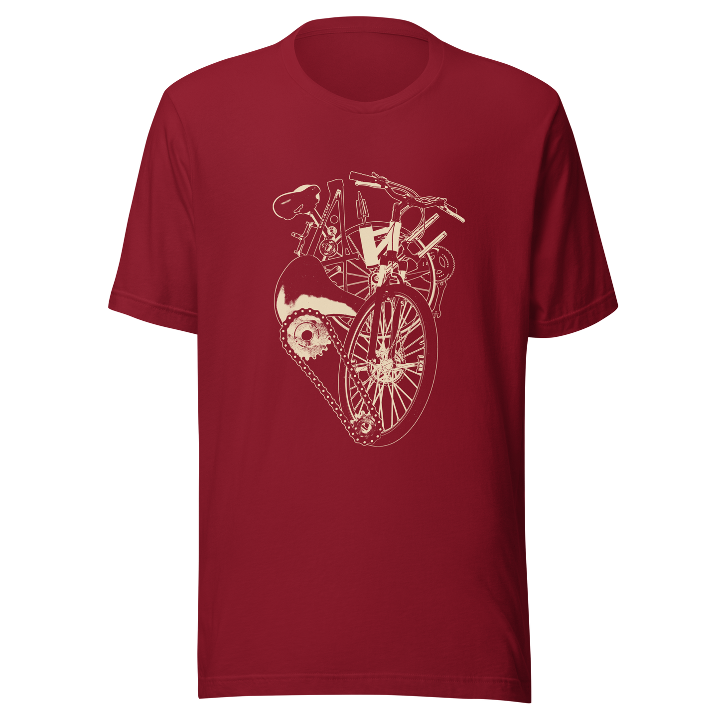 A single-colour artwork that forms an anatomical heart crafted entirely from bicycle parts, including wheels, handlebars, chains and other mechanical details. A clean and minimalist composition that blends creativity with a love for cycling. Perfect for cyclists, bike enthusiasts and anyone passionate about life on two wheels.