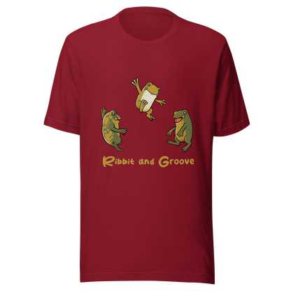 Three frogs dancing as if performing a ritual, with ‘Ribbit and Groove’ written below. A playful design that mixes humor and frogs. Perfect for frog lovers, music fans, and anyone who enjoys fun prints.