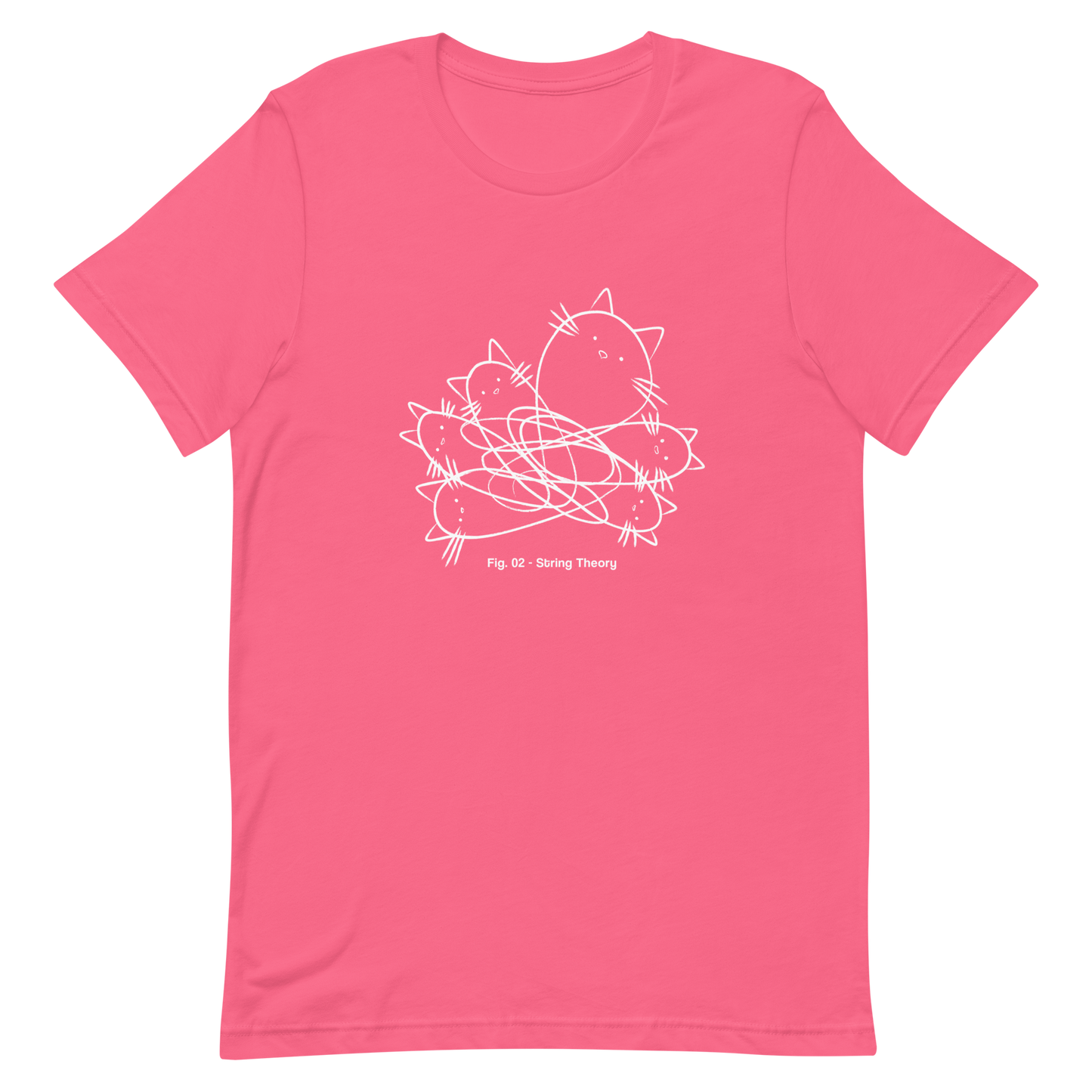 A group of cute kittens tangled in strings, as if playing with yarn. This design visually plays on the concept of "String Theory," blending science and humor. Ideal for cat lovers, science buffs, and anyone who enjoys fun and clever prints.