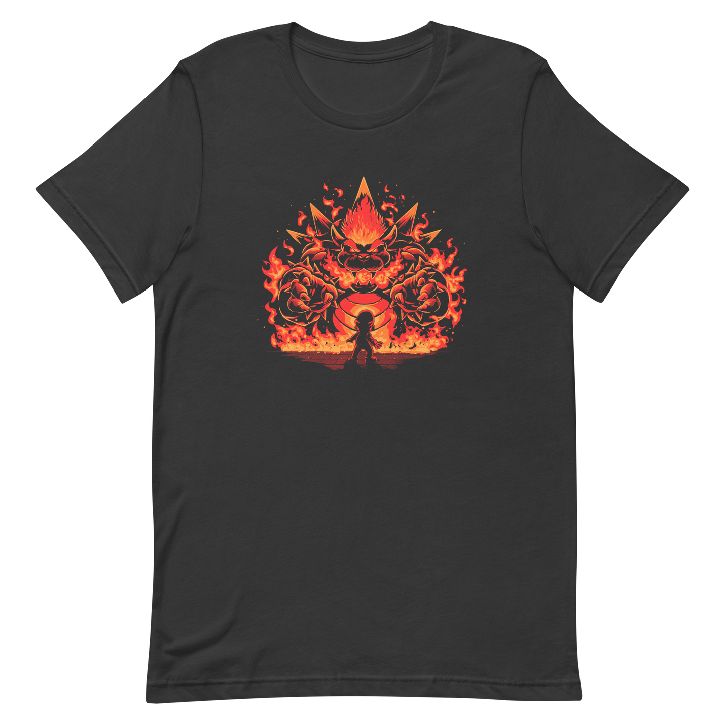 A tiny hero faces a furious, flaming boss way out of his pay grade. Explosive action, fiery humor, and a nod to those epic final battles in classic games.