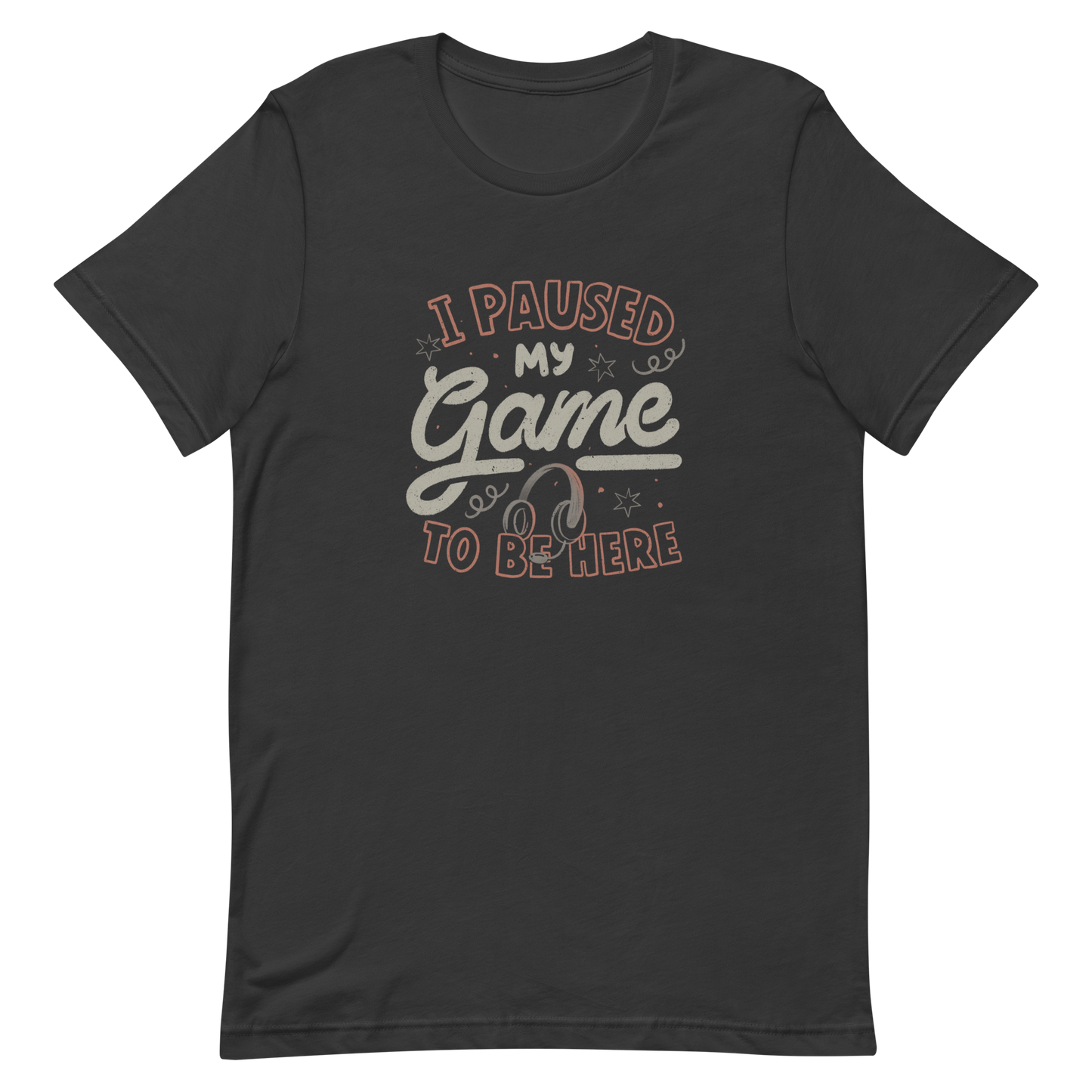 This design features the phrase “I Paused My Game To Be Here” in a bold vintage-style lettering with a headset illustration. It perfectly captures the eternal struggle between gaming and social life with a touch of humor. Ideal for gamers, streamers, and anyone who’d rather be playing.