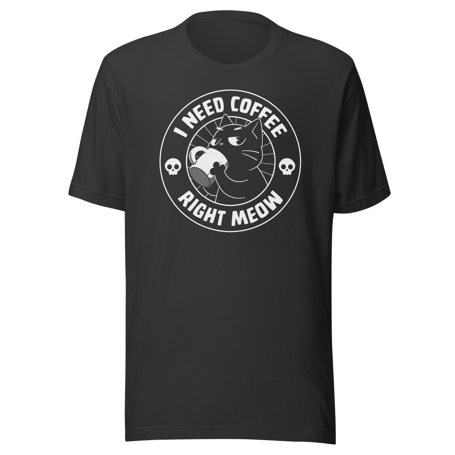 A cat enjoying a hot cup of coffee, paired with the phrase ‘I Need Coffee Right Meow’. This playful design blends feline charm with caffeine-fuelled attitude, perfect for cat lovers who can’t function without their morning brew. Cute, relatable and full of purr-sonality.