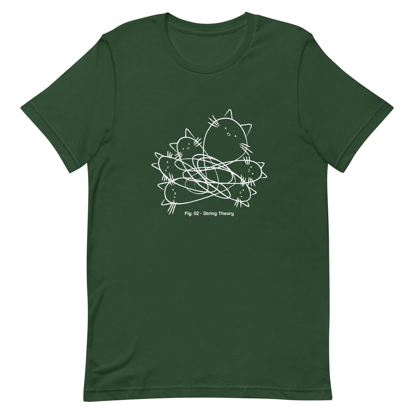 A group of cute kittens tangled in strings, as if playing with yarn. This design visually plays on the concept of "String Theory," blending science and humor. Ideal for cat lovers, science buffs, and anyone who enjoys fun and clever prints.