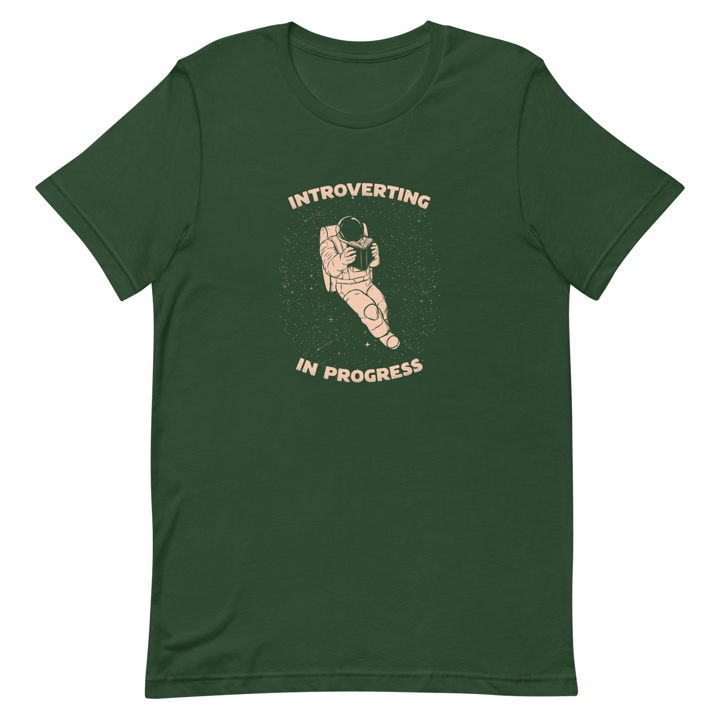 An astronaut floats in space while reading a book, surrounded by twinkling stars. The artwork represents the beauty of introspection and a quiet retreat amidst the universe. Perfect for introverts, passionate readers and dreamers who love the combination of space and tranquility.