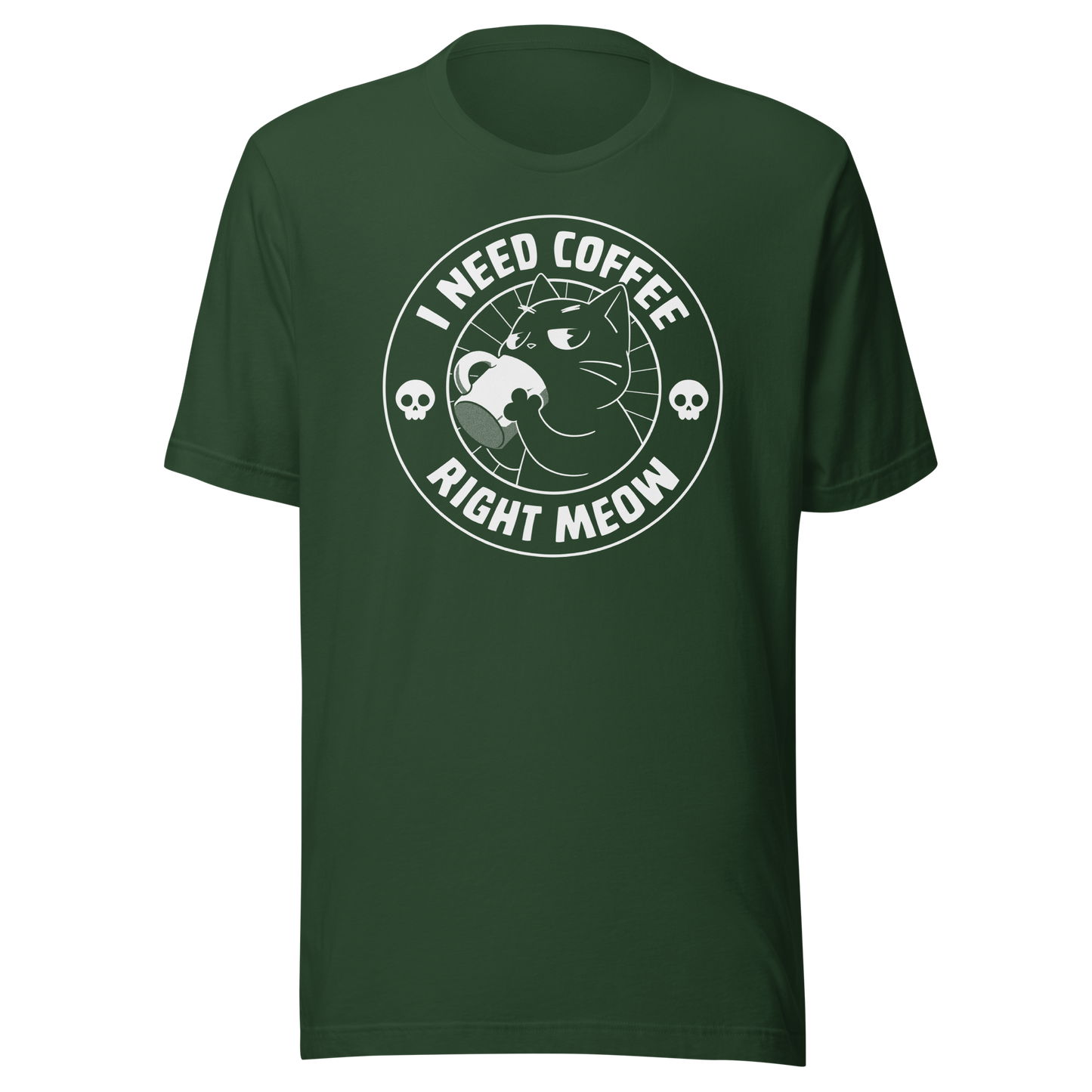 A cat enjoying a hot cup of coffee, paired with the phrase ‘I Need Coffee Right Meow’. This playful design blends feline charm with caffeine-fuelled attitude, perfect for cat lovers who can’t function without their morning brew. Cute, relatable and full of purr-sonality.