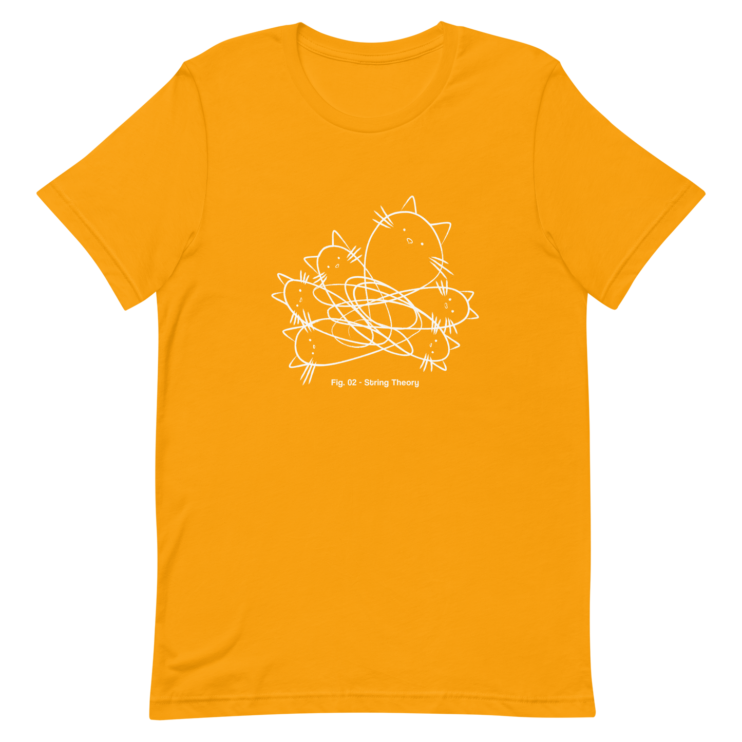 A group of cute kittens tangled in strings, as if playing with yarn. This design visually plays on the concept of "String Theory," blending science and humor. Ideal for cat lovers, science buffs, and anyone who enjoys fun and clever prints.