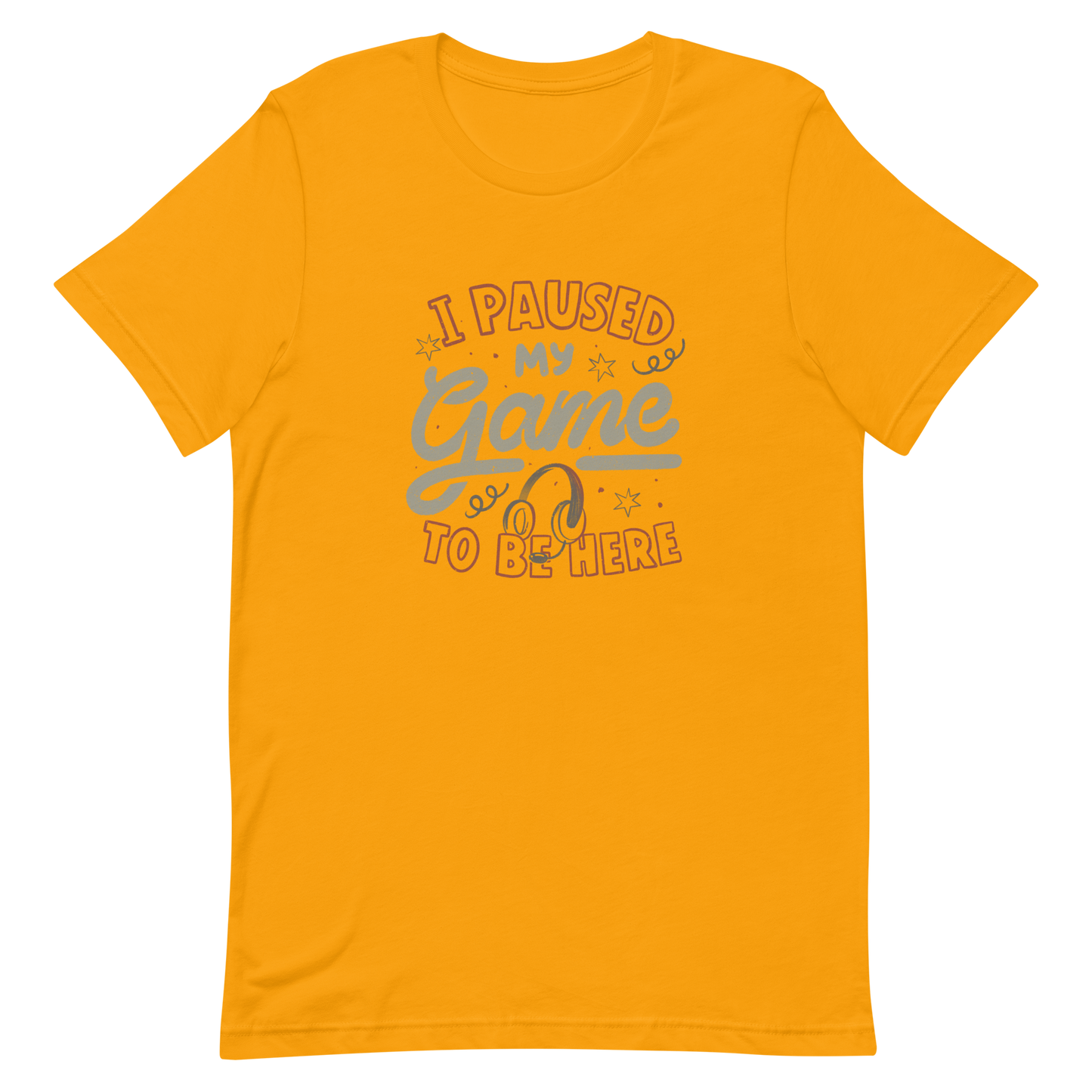 This design features the phrase “I Paused My Game To Be Here” in a bold vintage-style lettering with a headset illustration. It perfectly captures the eternal struggle between gaming and social life with a touch of humor. Ideal for gamers, streamers, and anyone who’d rather be playing.