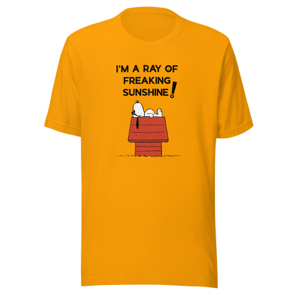 An iconic sleepy dog lies across his rooftop with peak sarcastic energy. A fun and relatable design for anyone who shines… but only after coffee.