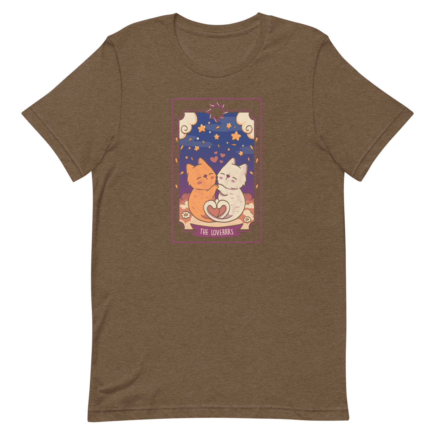 A charming tarot card featuring two adorable kittens snuggled together, their tails forming a heart shape. Below the kittens, you'll find the text "The Lovers" beautifully written. This delightful card makes for a wonderful gift for mystics who adore kittens and enjoy the world of tarot.