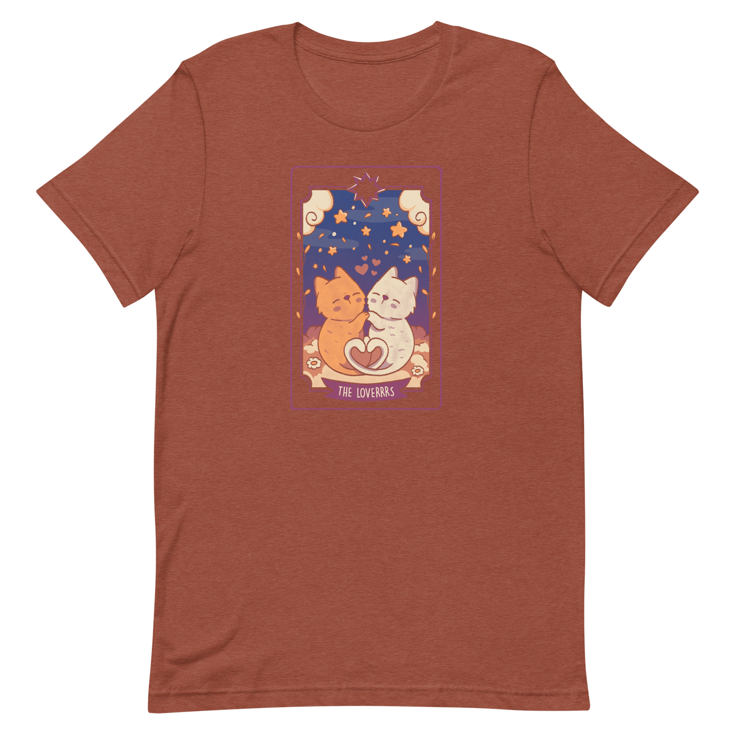 A charming tarot card featuring two adorable kittens snuggled together, their tails forming a heart shape. Below the kittens, you'll find the text "The Lovers" beautifully written. This delightful card makes for a wonderful gift for mystics who adore kittens and enjoy the world of tarot.