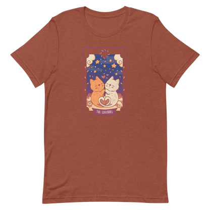 A charming tarot card featuring two adorable kittens snuggled together, their tails forming a heart shape. Below the kittens, you'll find the text "The Lovers" beautifully written. This delightful card makes for a wonderful gift for mystics who adore kittens and enjoy the world of tarot.
