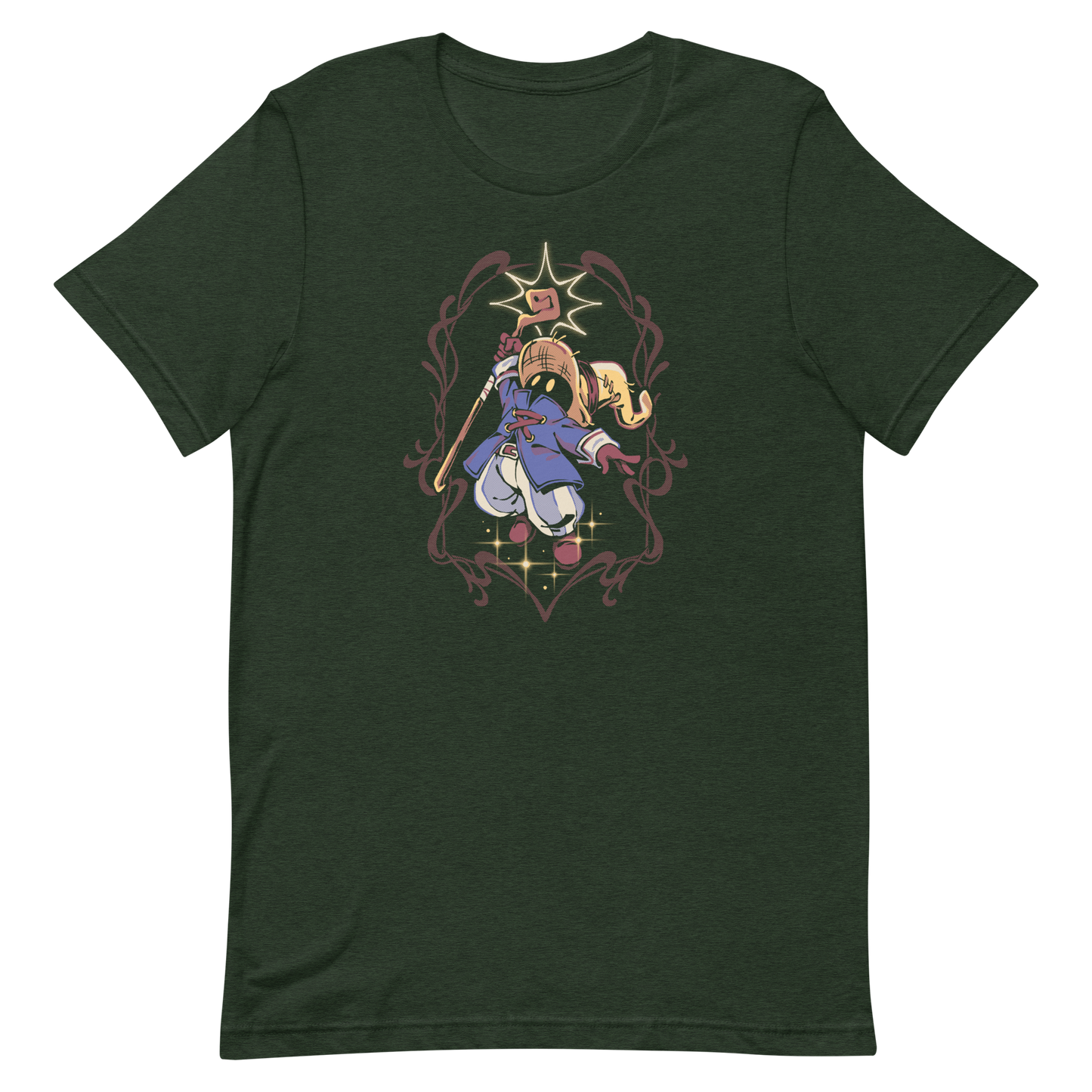A mysterious dark mage casts a glowing spell with flair, surrounded by magical sparkles and arcane energy. A tribute to classic RPG wizards and their timeless charm.