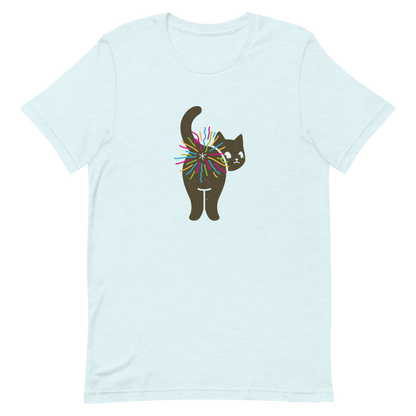 A black cat glances back while a rainbow bursts from its butt in a cheeky and colorful way. This artwork is a playful pun that turns a simple fart into a rainbow explosion of humor. Perfect for cat lovers, pun fans, and anyone who enjoys silly and quirky designs.