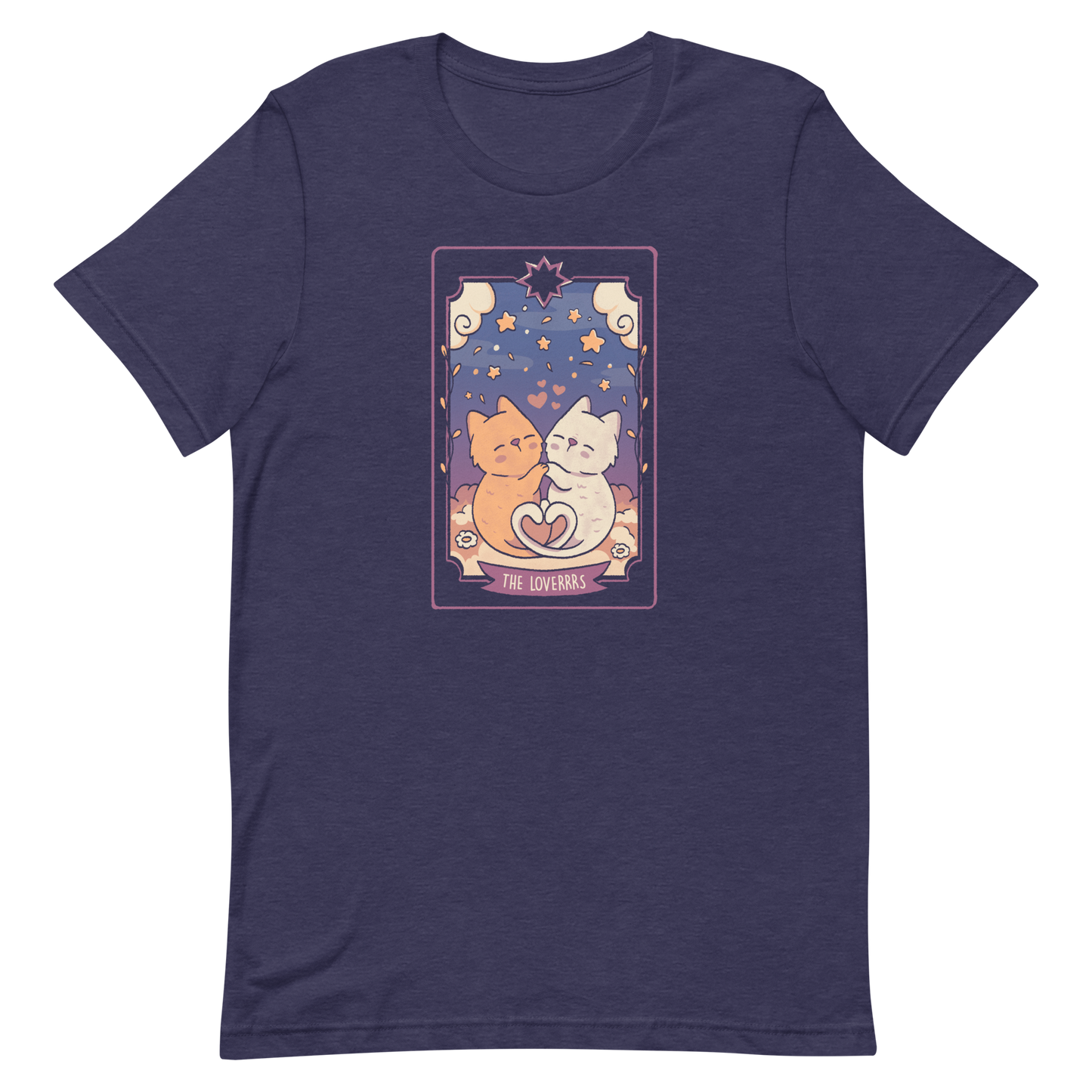 A charming tarot card featuring two adorable kittens snuggled together, their tails forming a heart shape. Below the kittens, you'll find the text "The Lovers" beautifully written. This delightful card makes for a wonderful gift for mystics who adore kittens and enjoy the world of tarot.
