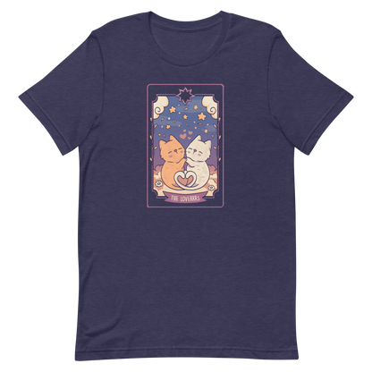 A charming tarot card featuring two adorable kittens snuggled together, their tails forming a heart shape. Below the kittens, you'll find the text "The Lovers" beautifully written. This delightful card makes for a wonderful gift for mystics who adore kittens and enjoy the world of tarot.