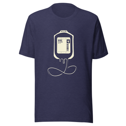 The artwork depicts an infusion pouch stylized as a full wine bag, with a detailed label in shades of cream. It plays on the idea that, for some, wine is almost like an essential fuel. Perfect for wine lovers and fans of sarcastic humor.