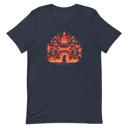 A tiny hero faces a furious, flaming boss way out of his pay grade. Explosive action, fiery humor, and a nod to those epic final battles in classic games.