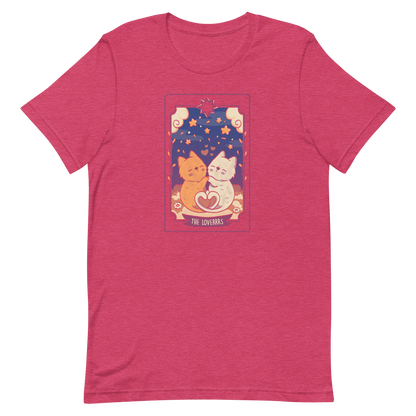 A charming tarot card featuring two adorable kittens snuggled together, their tails forming a heart shape. Below the kittens, you'll find the text "The Lovers" beautifully written. This delightful card makes for a wonderful gift for mystics who adore kittens and enjoy the world of tarot.