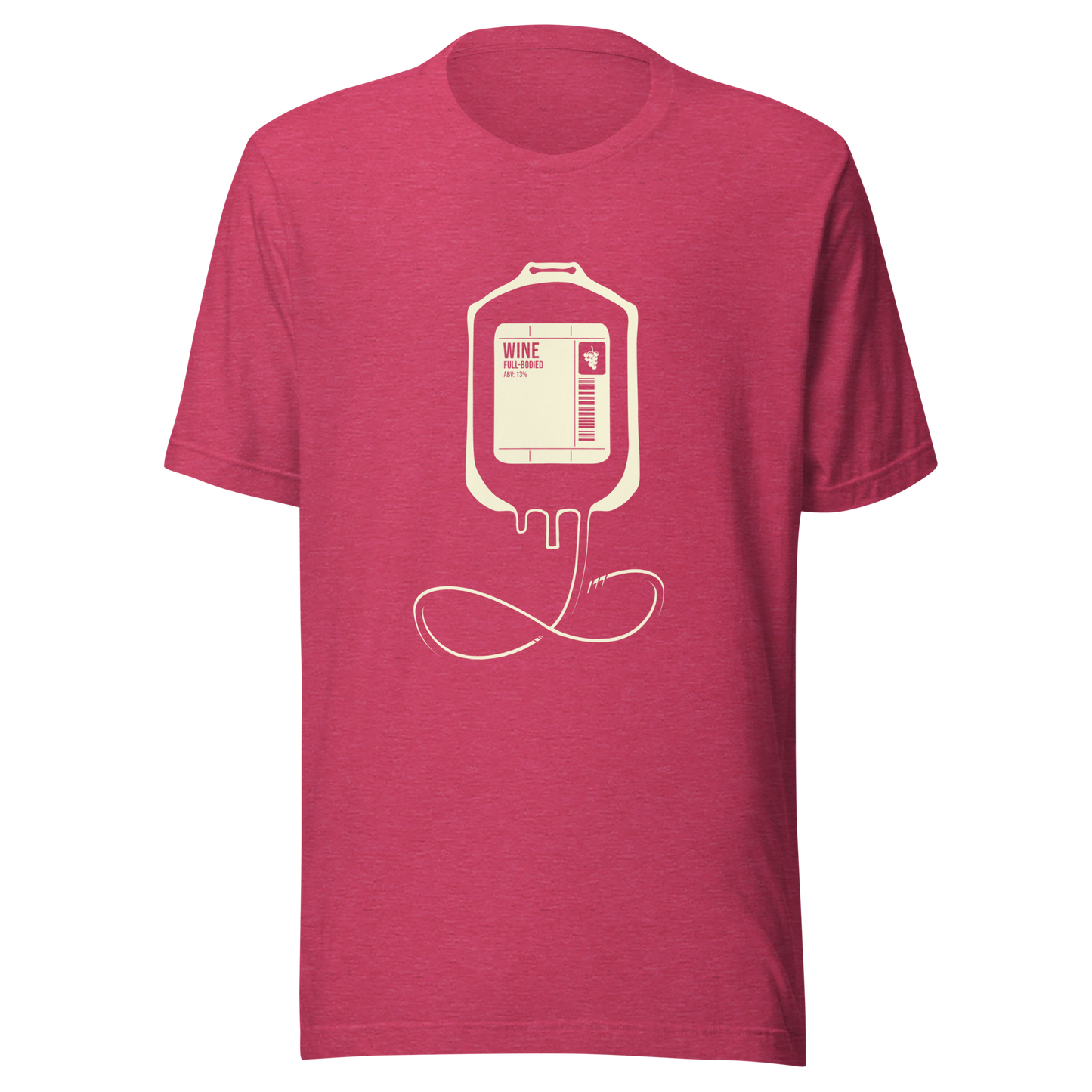 The artwork depicts an infusion pouch stylized as a full wine bag, with a detailed label in shades of cream. It plays on the idea that, for some, wine is almost like an essential fuel. Perfect for wine lovers and fans of sarcastic humor.