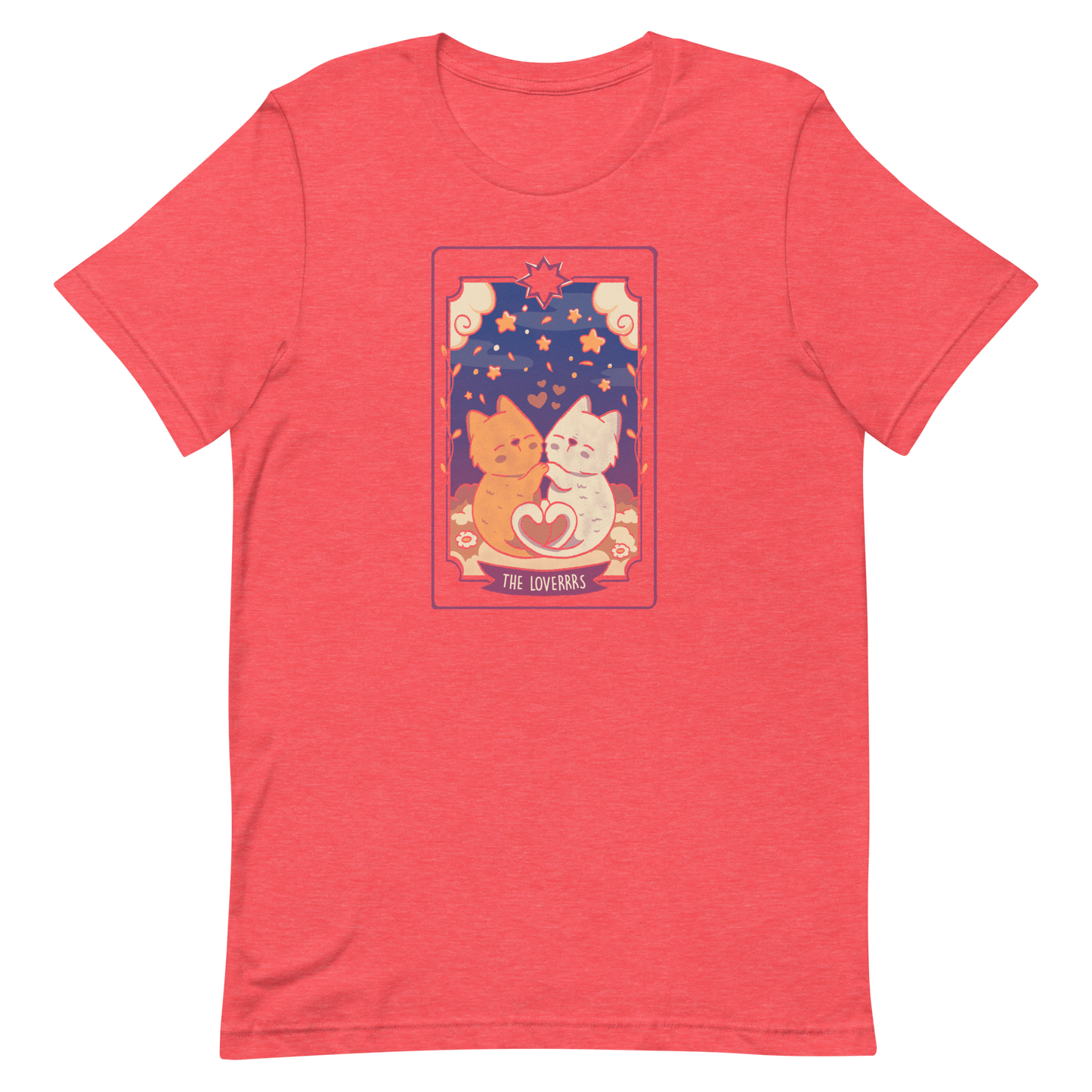 A charming tarot card featuring two adorable kittens snuggled together, their tails forming a heart shape. Below the kittens, you'll find the text "The Lovers" beautifully written. This delightful card makes for a wonderful gift for mystics who adore kittens and enjoy the world of tarot.