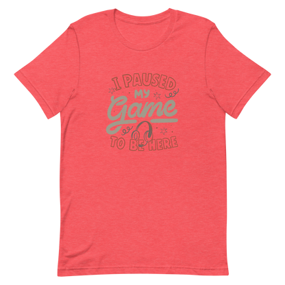 This design features the phrase “I Paused My Game To Be Here” in a bold vintage-style lettering with a headset illustration. It perfectly captures the eternal struggle between gaming and social life with a touch of humor. Ideal for gamers, streamers, and anyone who’d rather be playing.