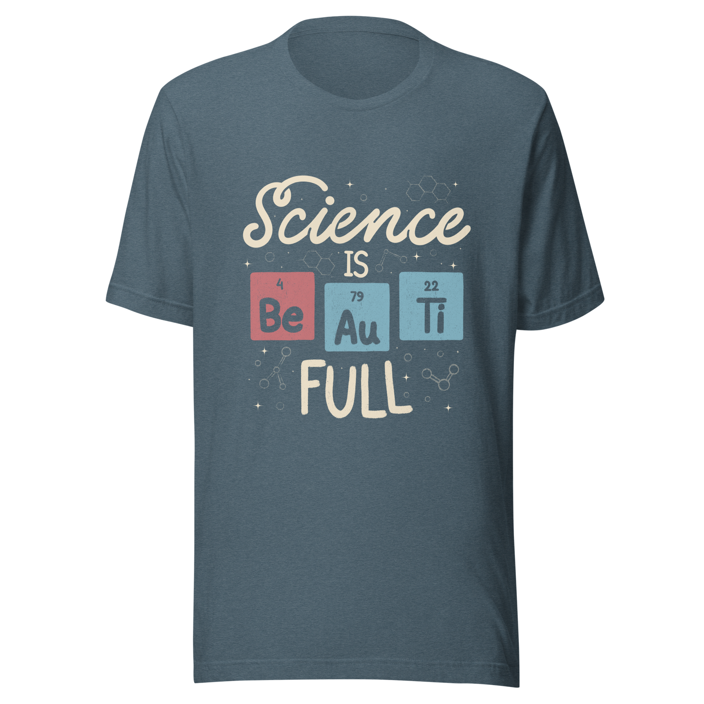 A lettering piece featuring the phrase "Science is Be Au Ti Full," with Be, Au, and Ti cleverly represented as chemical elements from the periodic table. A fun and playful artwork, perfect for anyone who loves science with a touch of humor.