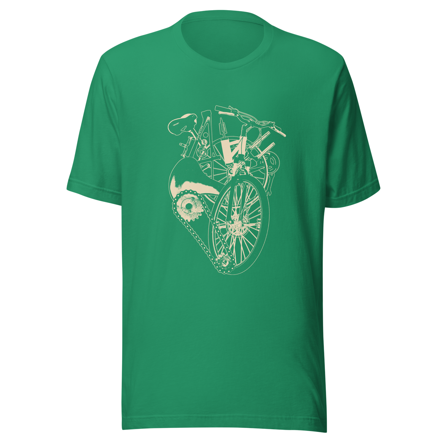 A single-colour artwork that forms an anatomical heart crafted entirely from bicycle parts, including wheels, handlebars, chains and other mechanical details. A clean and minimalist composition that blends creativity with a love for cycling. Perfect for cyclists, bike enthusiasts and anyone passionate about life on two wheels.