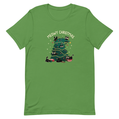 A Christmas tree full of black kittens hanging from it as if they were playing with it, an art that plays on how cats love Christmas trees. A perfect gift for anyone who loves Christmas and cats.