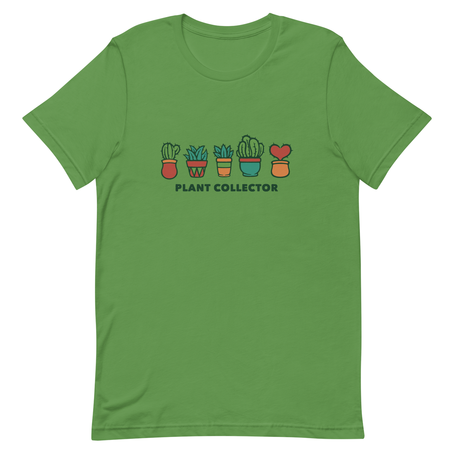 This cute illustration features five potted cacti, each from a different species, including one charming heart shaped cactus. The text “Plant Collector” below adds a playful touch, making it a perfect gift for plant lovers, gardeners, and anyone who can’t resist a little green in their life.