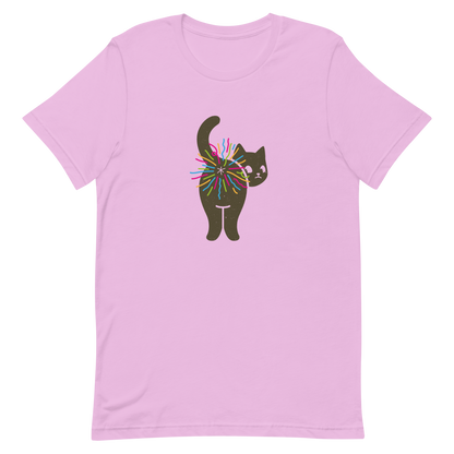 A black cat glances back while a rainbow bursts from its butt in a cheeky and colorful way. This artwork is a playful pun that turns a simple fart into a rainbow explosion of humor. Perfect for cat lovers, pun fans, and anyone who enjoys silly and quirky designs.
