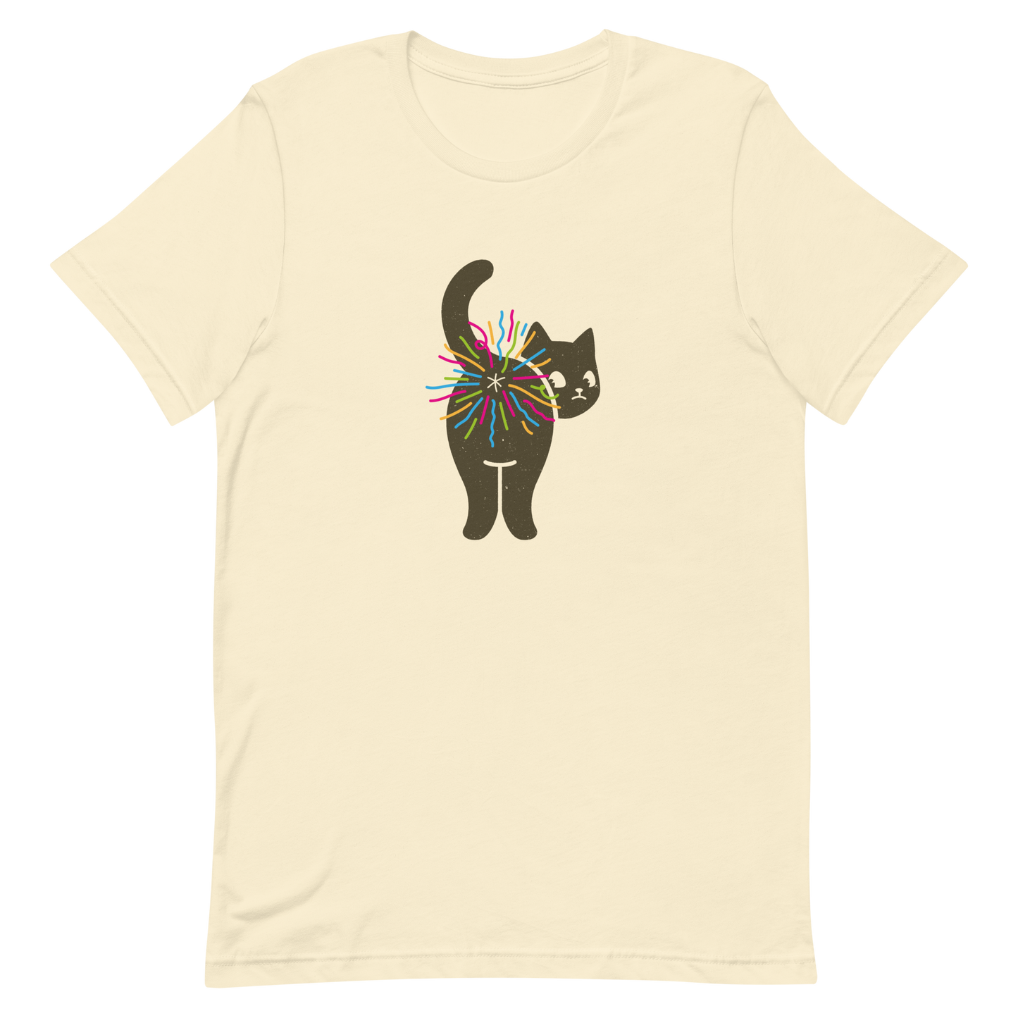 A black cat glances back while a rainbow bursts from its butt in a cheeky and colorful way. This artwork is a playful pun that turns a simple fart into a rainbow explosion of humor. Perfect for cat lovers, pun fans, and anyone who enjoys silly and quirky designs.