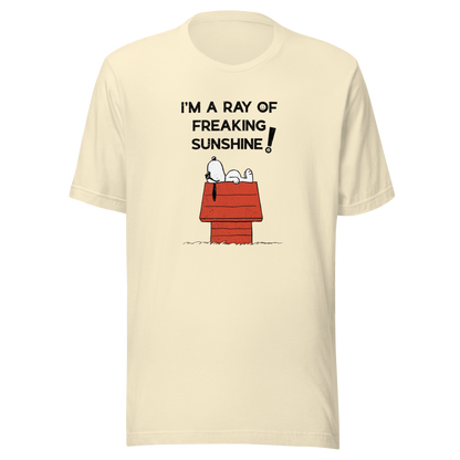 An iconic sleepy dog lies across his rooftop with peak sarcastic energy. A fun and relatable design for anyone who shines… but only after coffee.