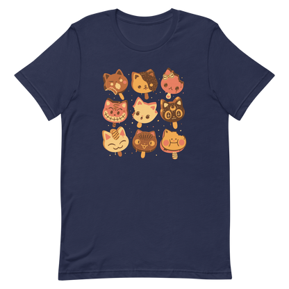 Nine kawaii-style popsicle cats, each with different expressions and toppings, blending cuteness and fun. This artwork combines the love of cats and sweets in an irresistible and creative design. Perfect for cat lovers and kawaii fans.