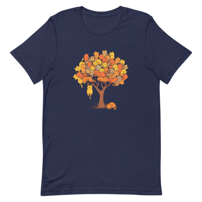 A tree formed by several kittens, some sleeping, others playing. An allusion to where cats come from.