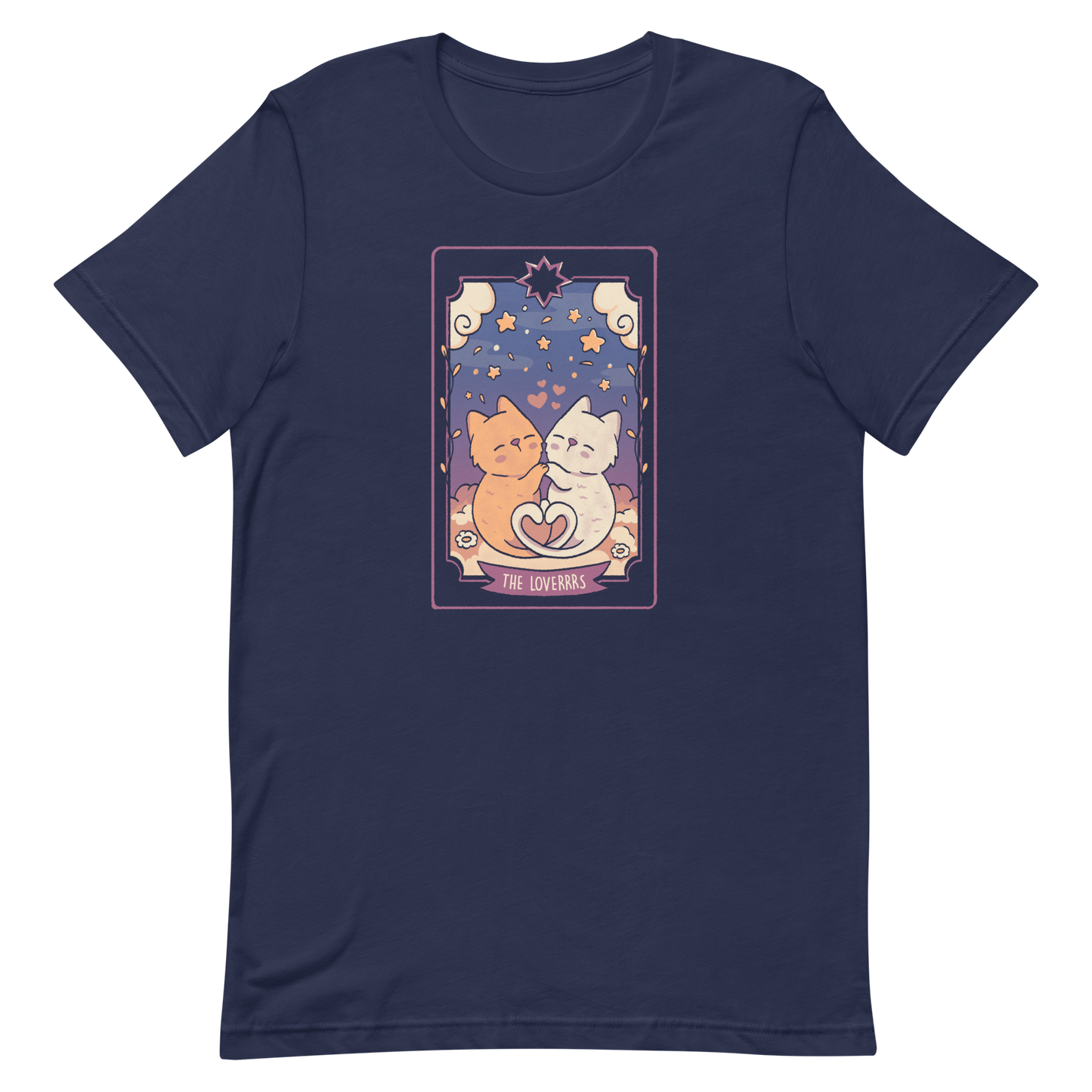 A charming tarot card featuring two adorable kittens snuggled together, their tails forming a heart shape. Below the kittens, you'll find the text "The Lovers" beautifully written. This delightful card makes for a wonderful gift for mystics who adore kittens and enjoy the world of tarot.