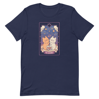 A charming tarot card featuring two adorable kittens snuggled together, their tails forming a heart shape. Below the kittens, you'll find the text "The Lovers" beautifully written. This delightful card makes for a wonderful gift for mystics who adore kittens and enjoy the world of tarot.
