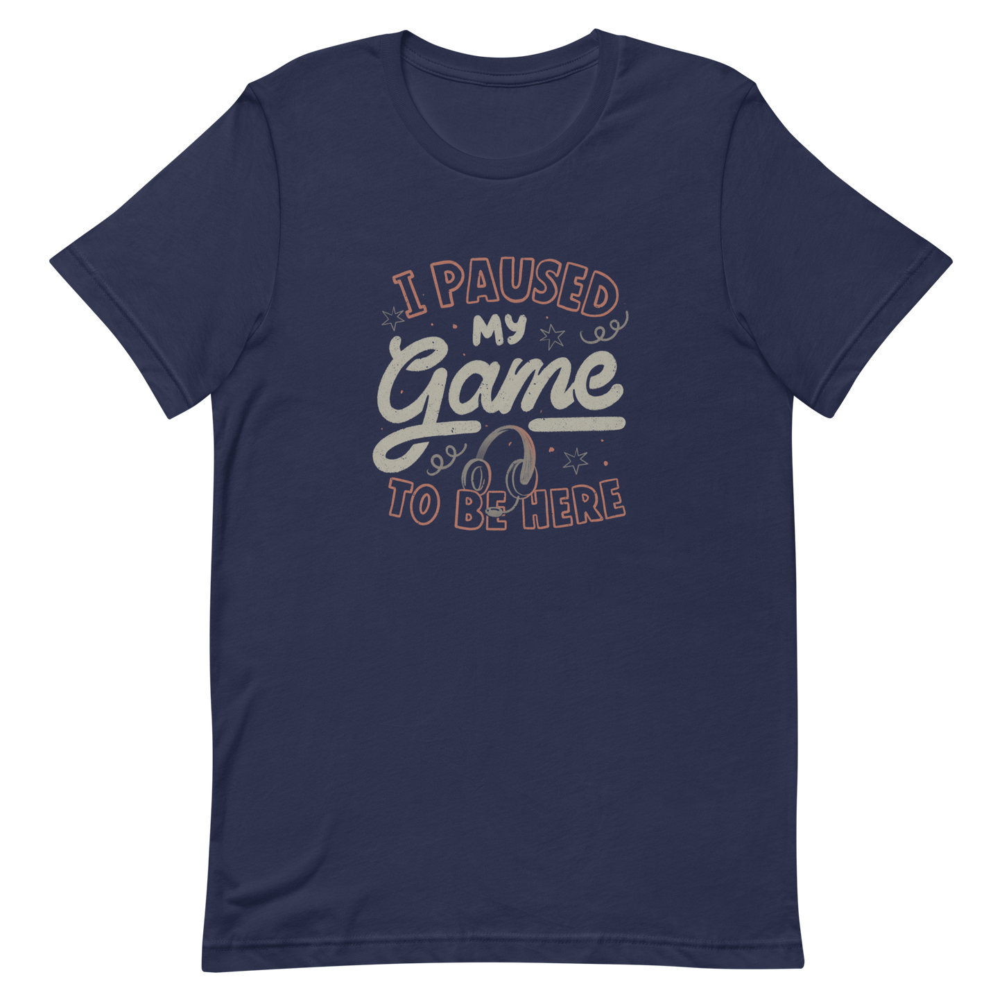 This design features the phrase “I Paused My Game To Be Here” in a bold vintage-style lettering with a headset illustration. It perfectly captures the eternal struggle between gaming and social life with a touch of humor. Ideal for gamers, streamers, and anyone who’d rather be playing.