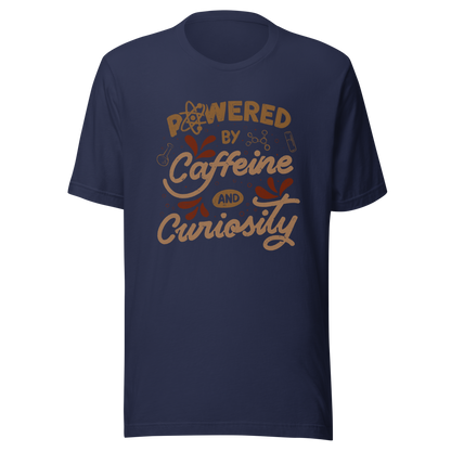A vintage-style lettering artwork featuring the phrase “Powered by Caffeine and Curiosity” decorated with chemistry symbols, molecules and scientific details. This design captures the restless mind of those who question everything and rely on coffee to keep curiosity alive. Ideal for researchers, lab workers, students, science geeks and caffeine lovers. 