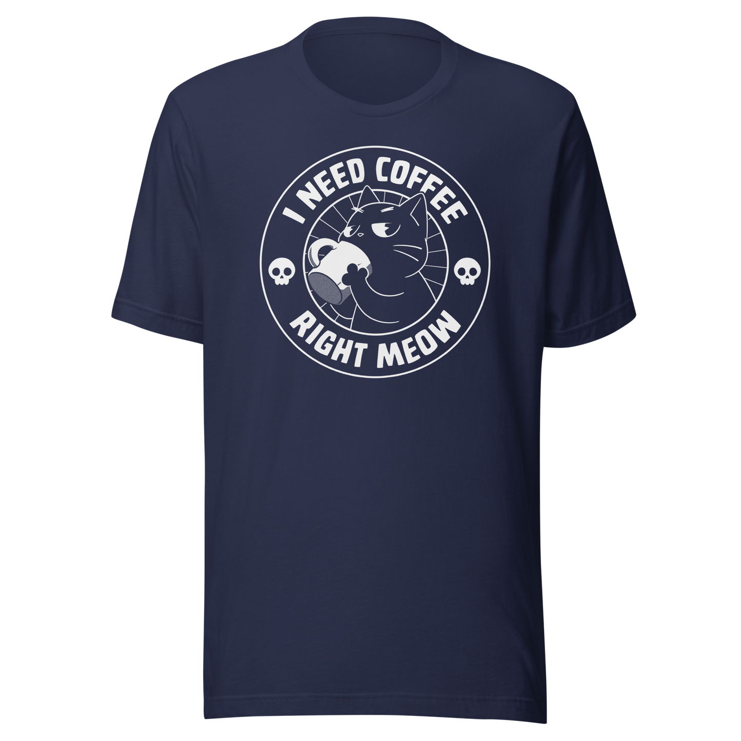 A cat enjoying a hot cup of coffee, paired with the phrase ‘I Need Coffee Right Meow’. This playful design blends feline charm with caffeine-fuelled attitude, perfect for cat lovers who can’t function without their morning brew. Cute, relatable and full of purr-sonality.