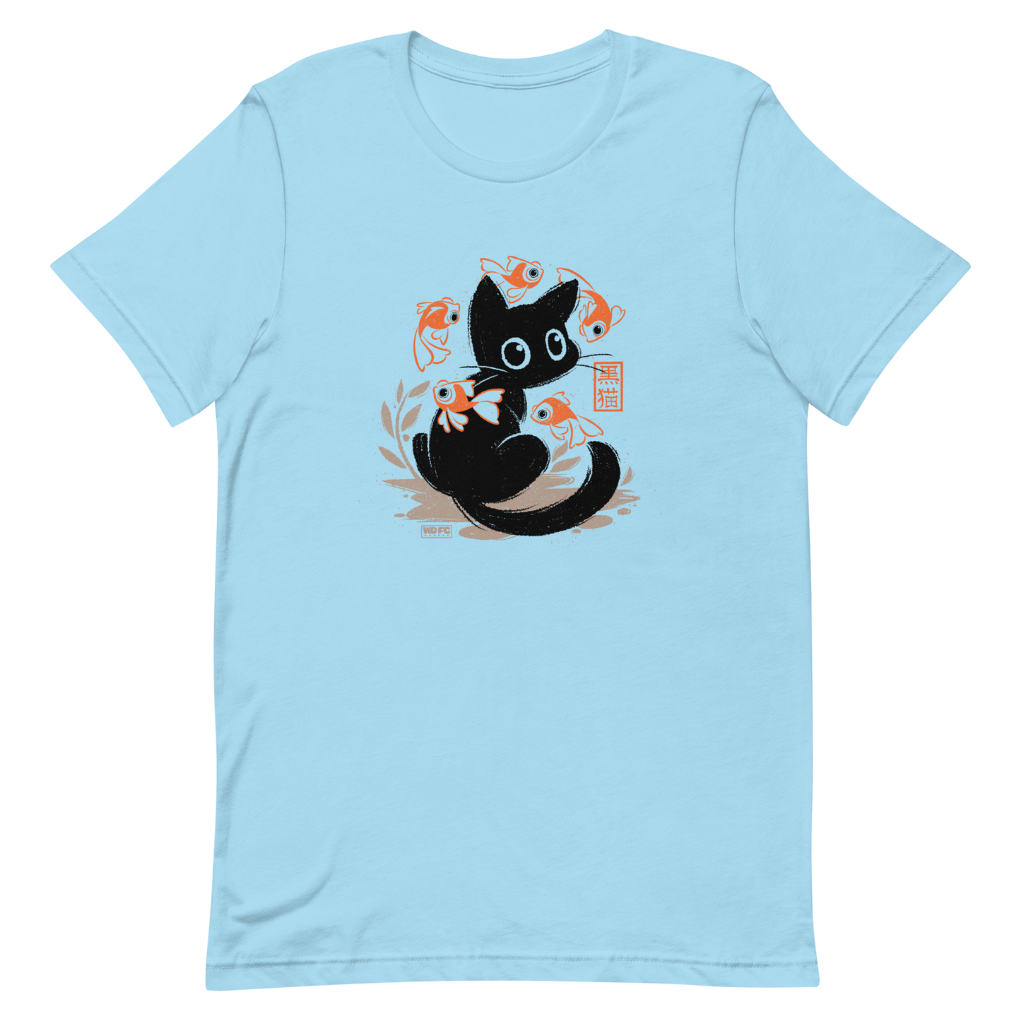 This unique design features a charming black cat amidst playful koi, rendered in beautiful Sumi-e ink style. A perfect blend of Japanese art and anime whimsy for any cat lover.