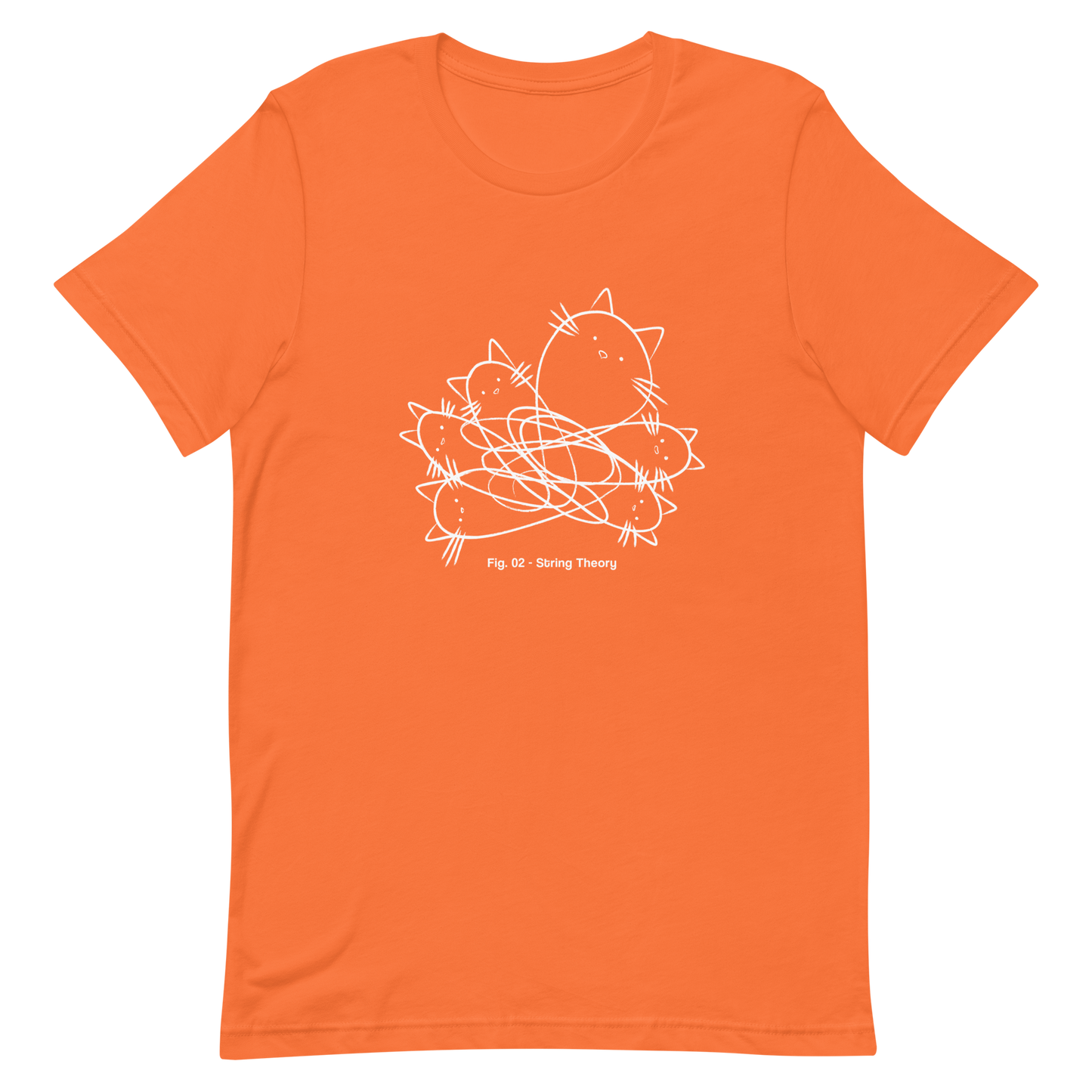 A group of cute kittens tangled in strings, as if playing with yarn. This design visually plays on the concept of "String Theory," blending science and humor. Ideal for cat lovers, science buffs, and anyone who enjoys fun and clever prints.