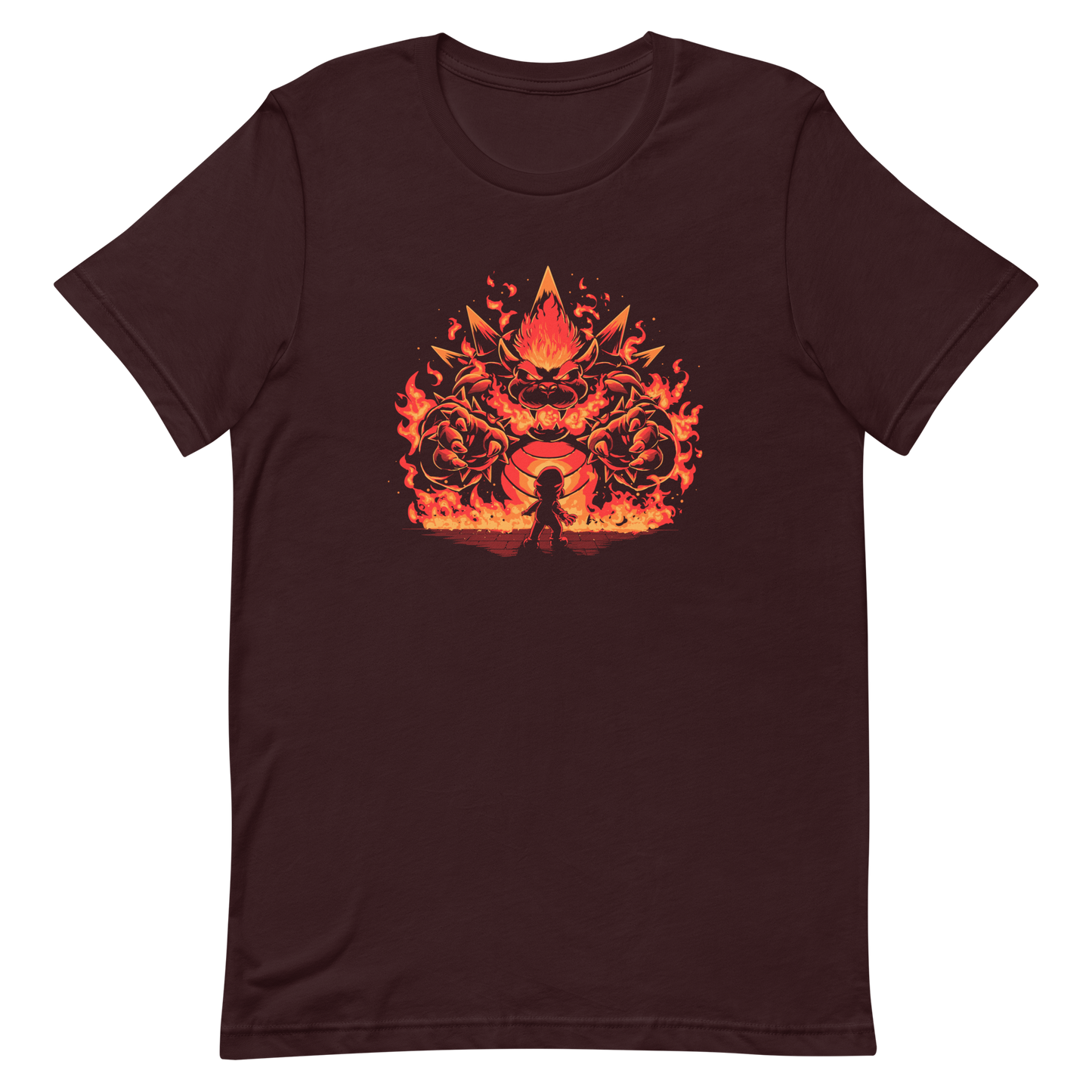 A tiny hero faces a furious, flaming boss way out of his pay grade. Explosive action, fiery humor, and a nod to those epic final battles in classic games.